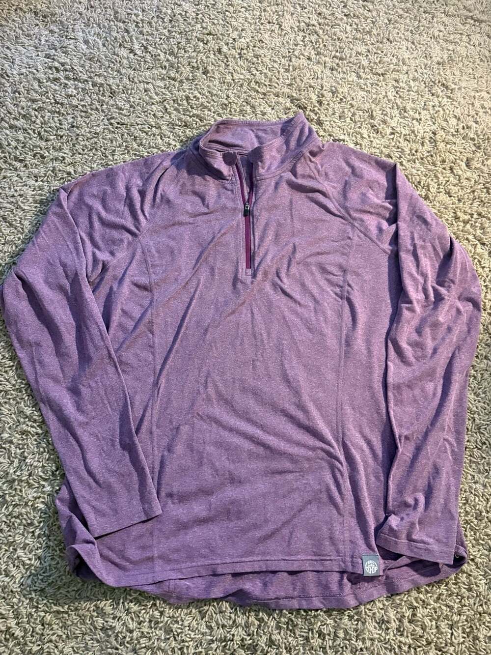 REI Co-op Women's Purple Heathered Long Sleeve 1/2 Zip Active Pullover